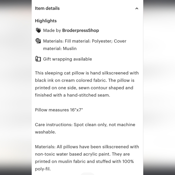 3 Broderpress Sleeping Cat Pillows Handstitched Etsy - Picture 4 of 11